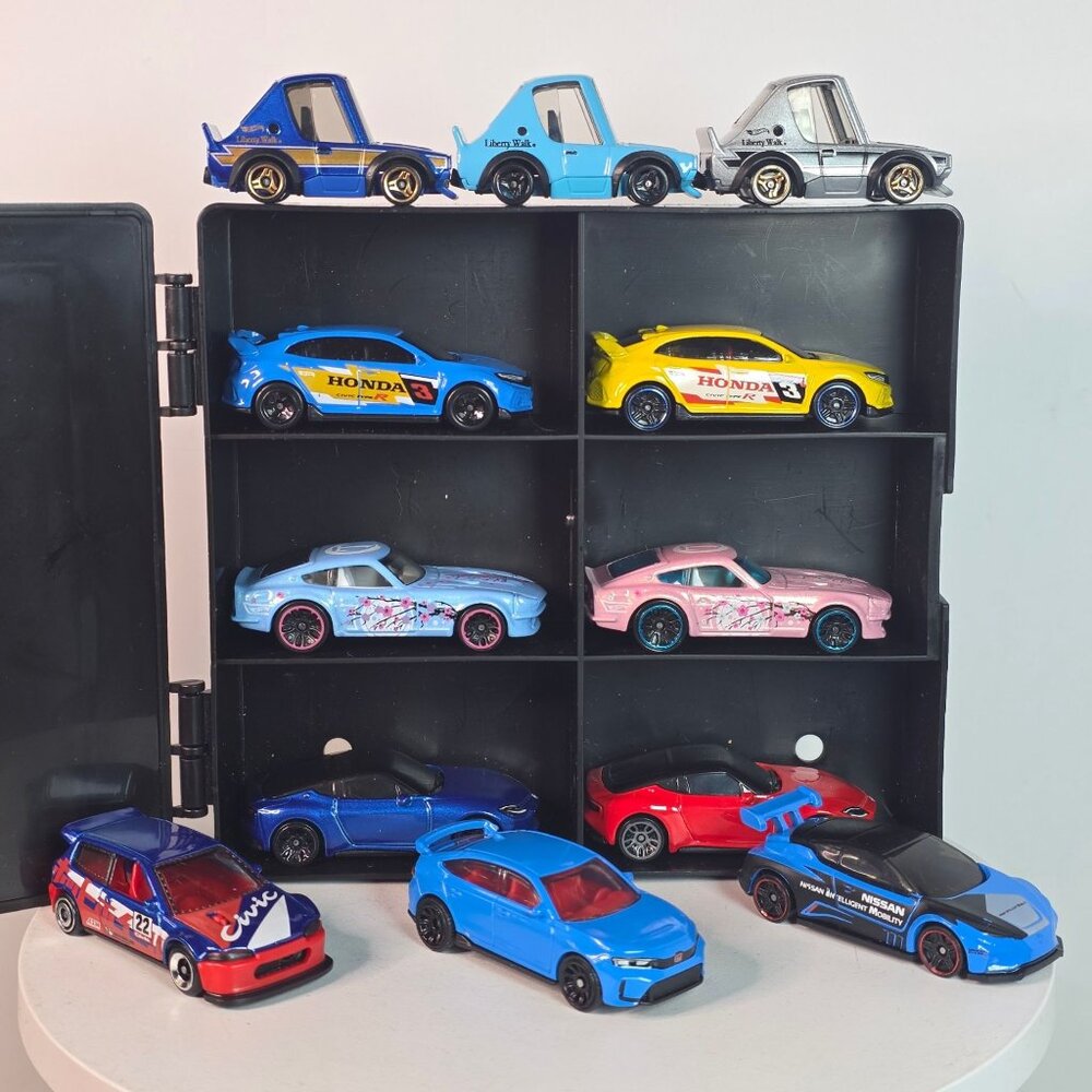 Hot Wheels Custom JDM 12-Pack With Display Case Featuring Honda Nissan & More